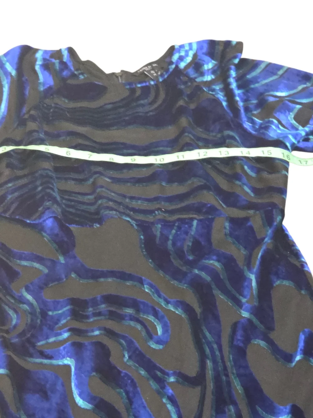 NWT Karen Millen Petite Blue Velvet Burnout Maxi Dress UK 10 US 6 Formal - Picture 10 of 14